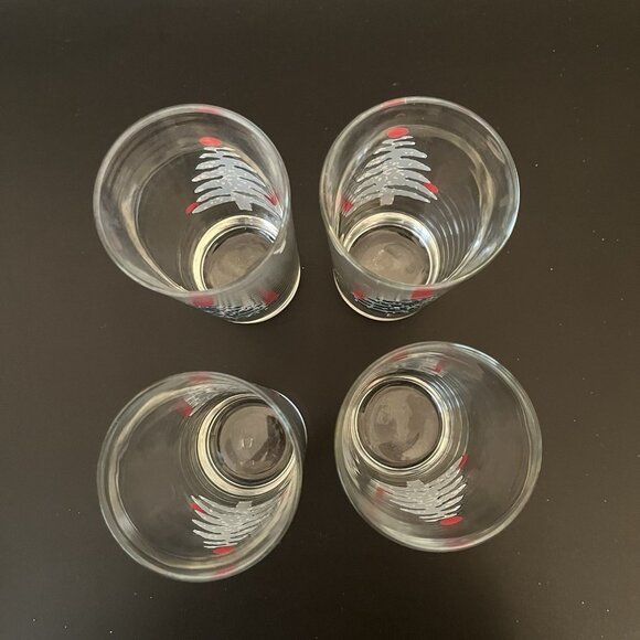 Furio Christmas Tree HIGH BALL Tumblers Glasses Green Sponge Lot of 4 Holiday - Picture 4 of 6